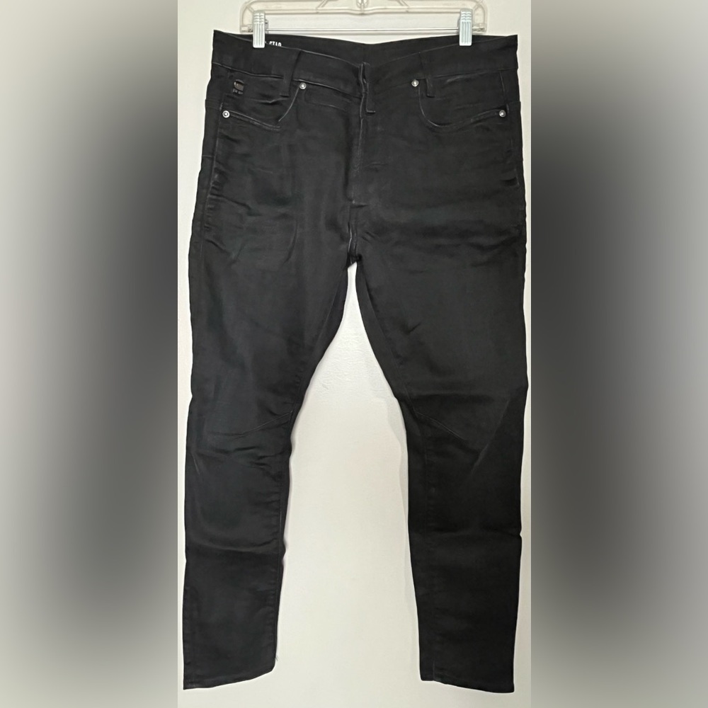 G star black waxed jeans